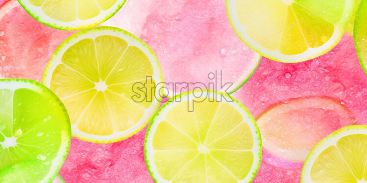 Lemon slices vintage watercolour - Starpik Stock