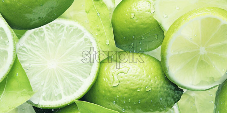 Lemon slices vintage watercolour - Starpik Stock