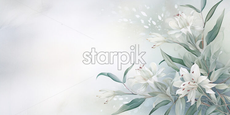 Lily wedding card background watercolour - Starpik Stock