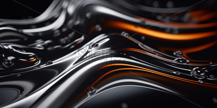 Liquid aluminum on a black background - Starpik Stock