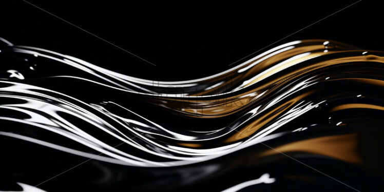 Liquid aluminum on a black background - Starpik Stock