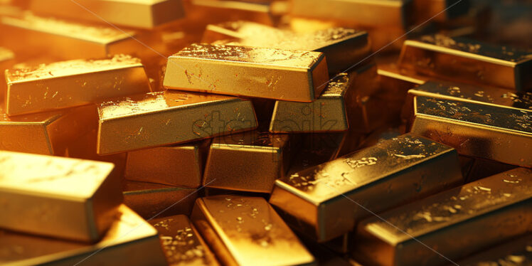 Many gold bars - Starpik Stock