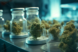 Marijuana is being researched in a laboratory - Starpik Stock