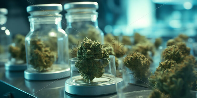 Marijuana is being researched in a laboratory - Starpik Stock