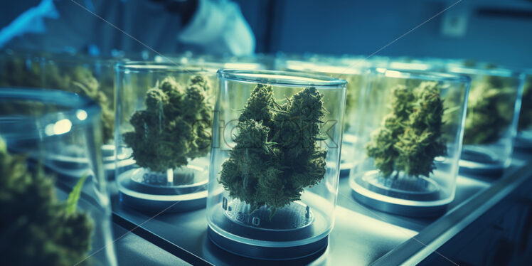 Marijuana is being researched in a laboratory - Starpik Stock