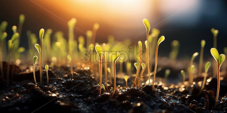 Micro plants that germinate in the soil - Starpik Stock