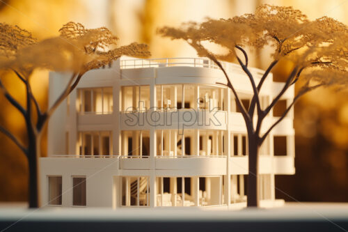 Model of a modern white building - Starpik Stock