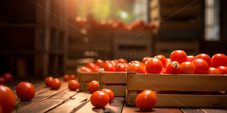 More tomatoes that are in wooden boxes - Starpik Stock