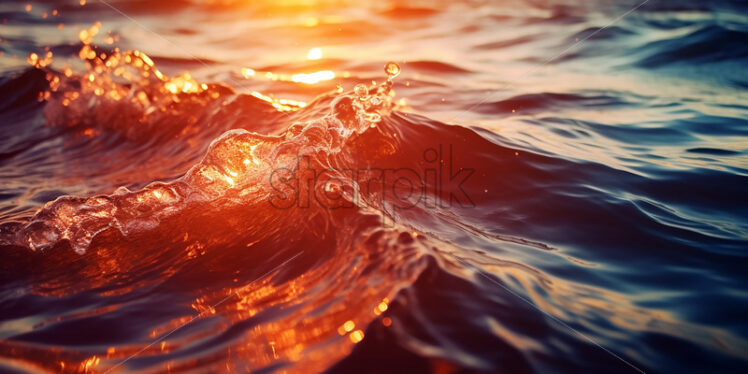 Moving ocean waves, close-up shot - Starpik Stock