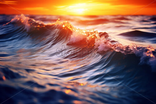 Moving ocean waves, close-up shot - Starpik Stock