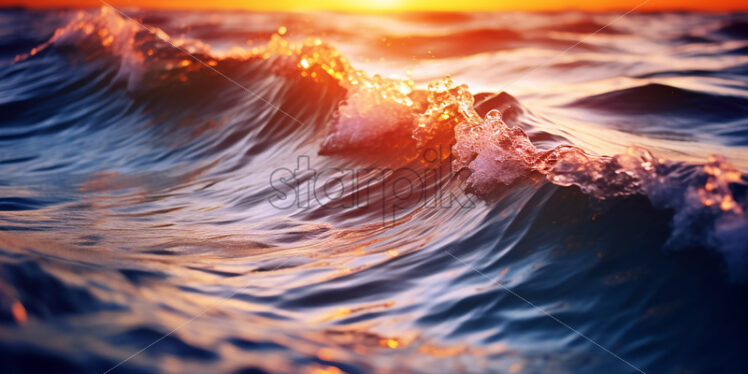 Moving ocean waves, close-up shot - Starpik Stock