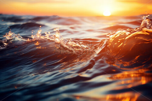 Moving ocean waves, close-up shot - Starpik Stock