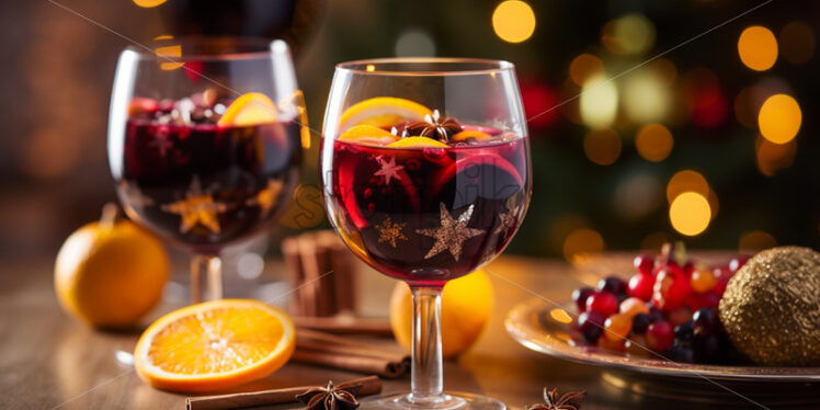 Mulled wine christmas cocktail drink - Starpik Stock