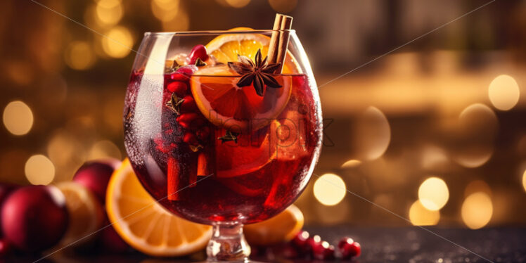 Mulled wine christmas cocktail drink - Starpik Stock