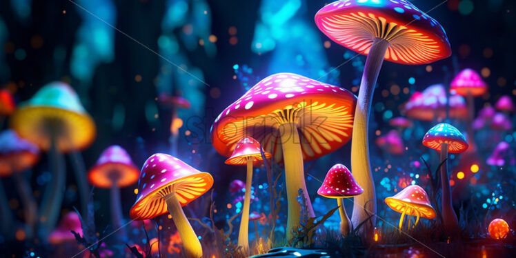 Mushrooms that glow in the dark - Starpik Stock