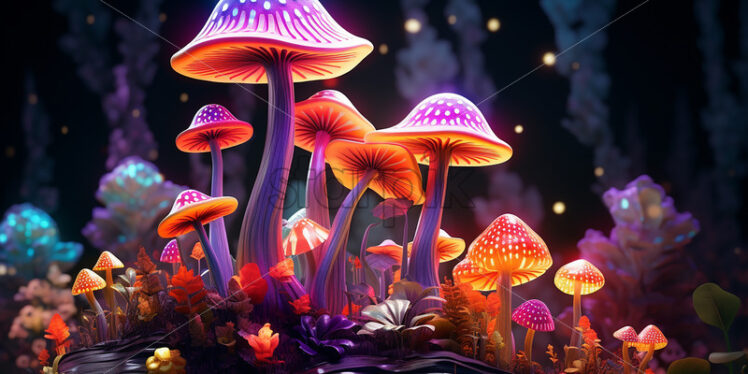 Mushrooms that glow in the dark - Starpik Stock