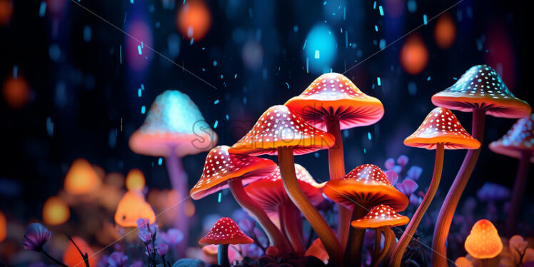 Mushrooms that glow in the dark - Starpik Stock