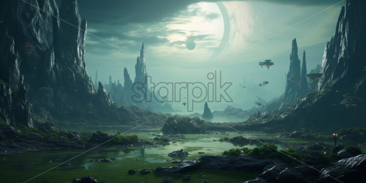 Nature on an alien planet - Starpik Stock