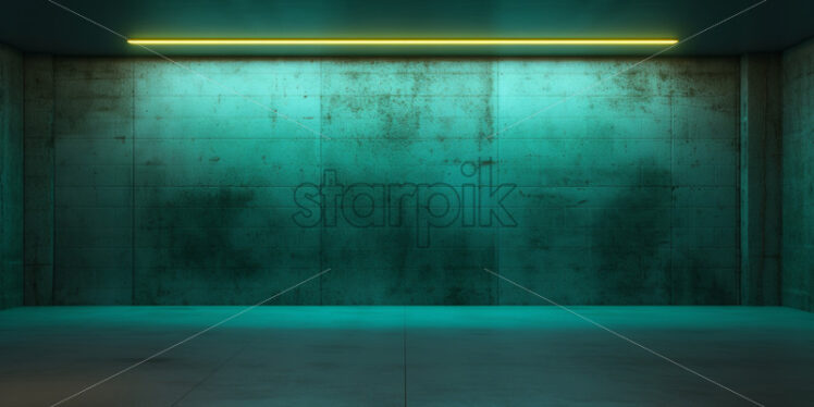 Neon lights in a concrete room - Starpik Stock