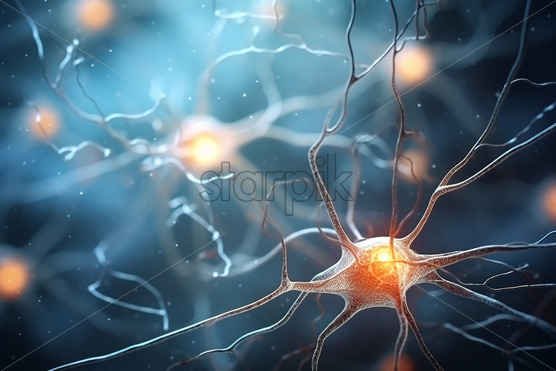 Neurons Seen Under A Microscope - Starpik Stock