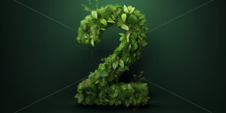 Number 2 created from leaves - Starpik Stock