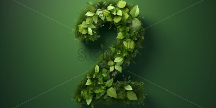 Number 2 created from leaves - Starpik Stock