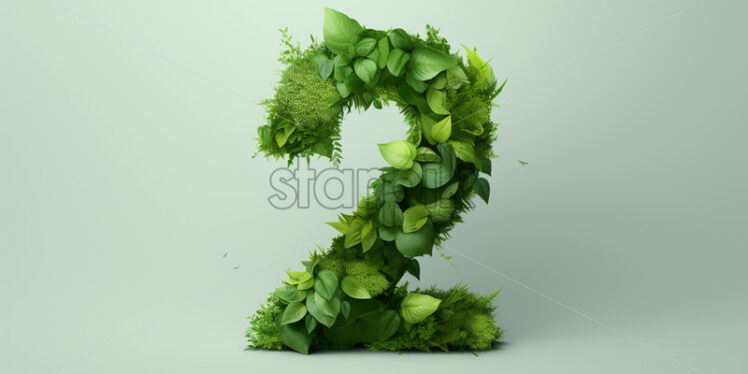 Number 2 created from leaves - Starpik Stock