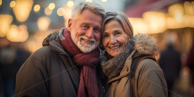 Old couple at christmas market - Starpik Stock