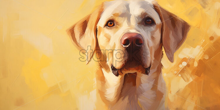 Painting of a labrador on a yellow background - Starpik Stock