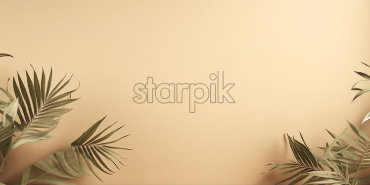 Palm leaves on a pale background - Starpik Stock