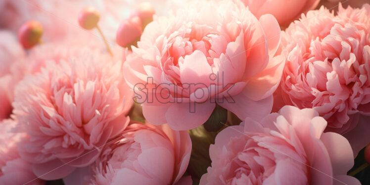 Peony pink flowers background - Starpik Stock