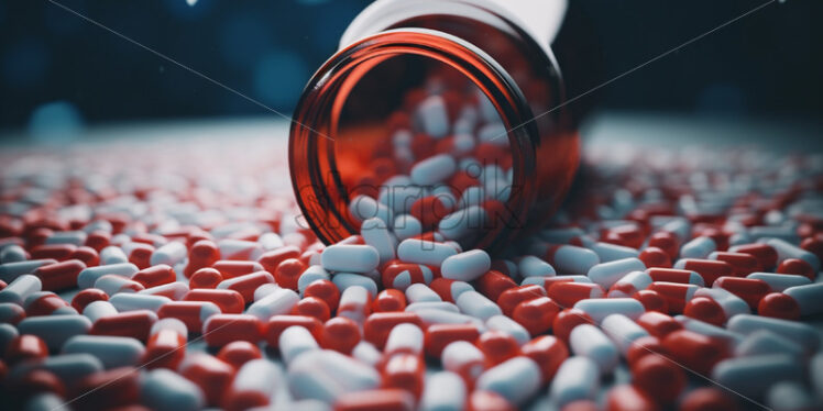 Pills of two colors on the background - Starpik Stock