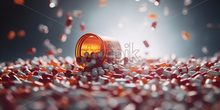 Pills of two colors on the background - Starpik Stock