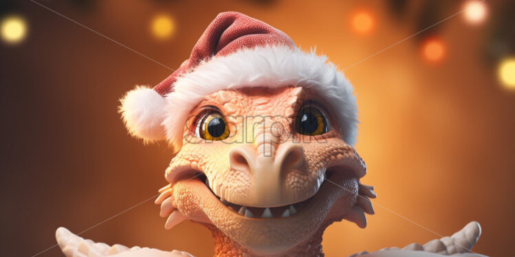 Pink funny dragon symbol of new year card background - Starpik Stock