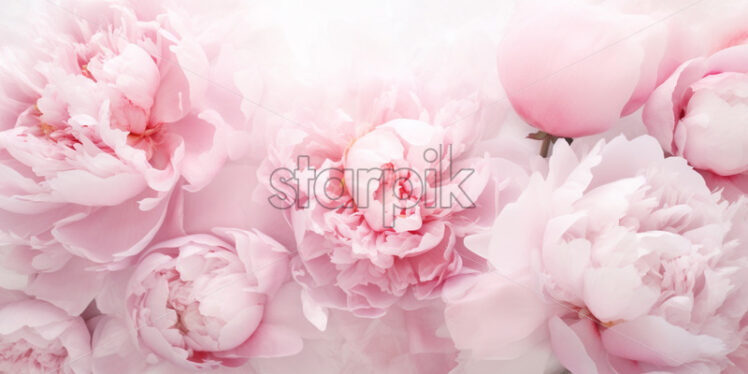 Pink peony card delicate floral bouquet - Starpik Stock