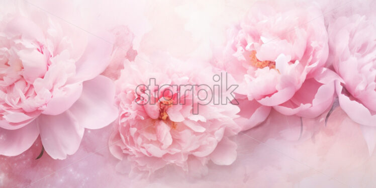 Pink peony card delicate floral bouquet - Starpik Stock