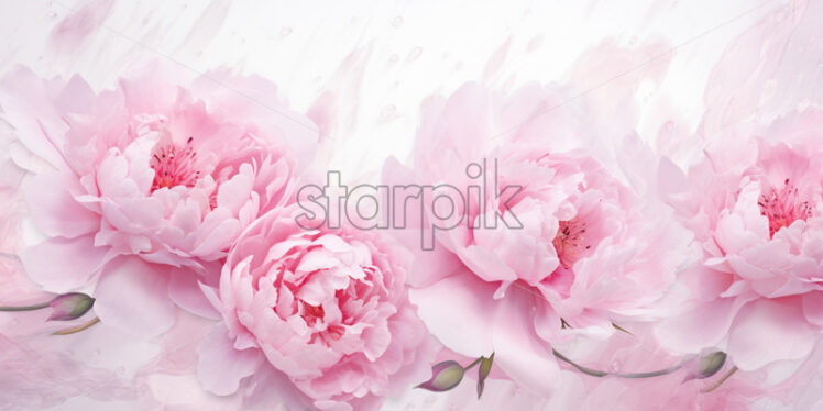 Pink peony card delicate floral bouquet - Starpik Stock