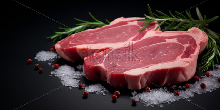 Pork on a black background - Starpik Stock