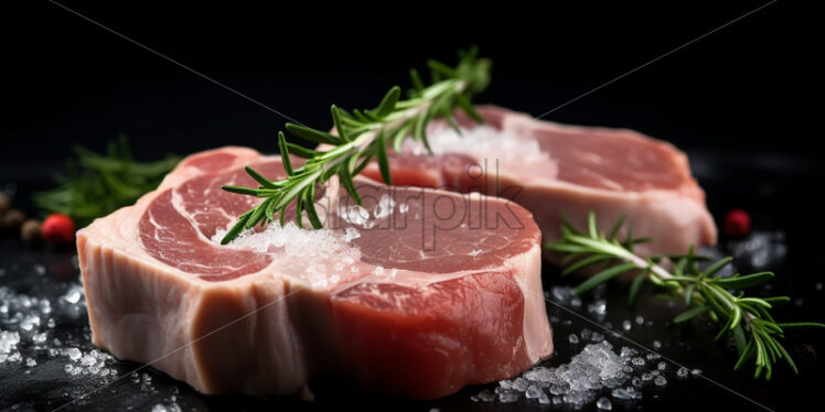 Pork on a black background - Starpik Stock