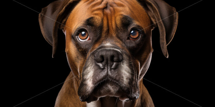 Portrait of a boxer dog on a black background - Starpik Stock