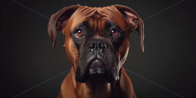 Portrait of a boxer dog on a black background - Starpik Stock