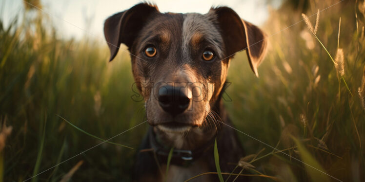 Portrait of a dog in the grass - Starpik Stock