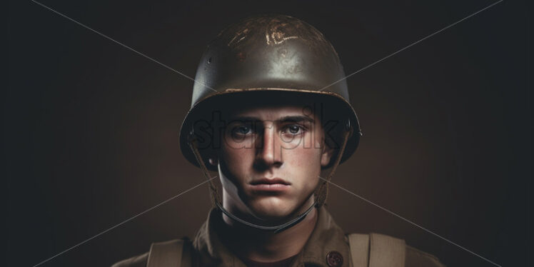 Portrait of a soldier from the Second World War - Starpik Stock