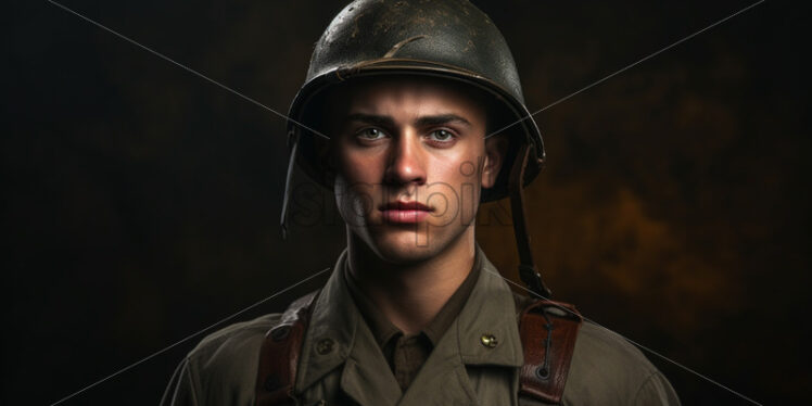 Portrait of a soldier from the Second World War - Starpik Stock