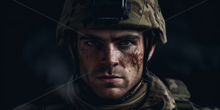 Portrait of a soldier in uniform - Starpik Stock