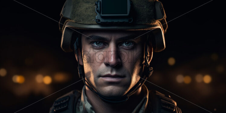 Portrait of a soldier in uniform - Starpik Stock