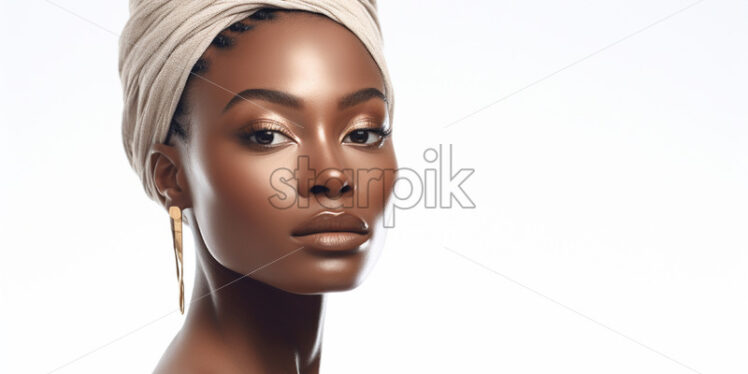 Portrait of a woman from Africa on a white background - Starpik Stock