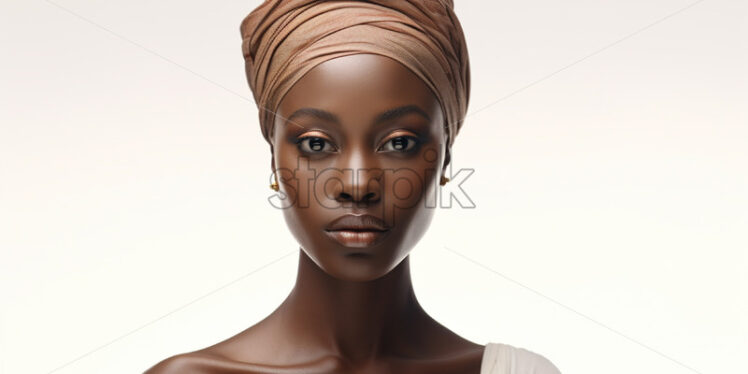 Portrait of a woman from Africa on a white background - Starpik Stock