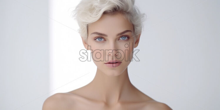 Portrait of a woman from Europe on a white background - Starpik Stock