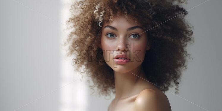 Portrait of a woman from Oceania on a white background - Starpik Stock